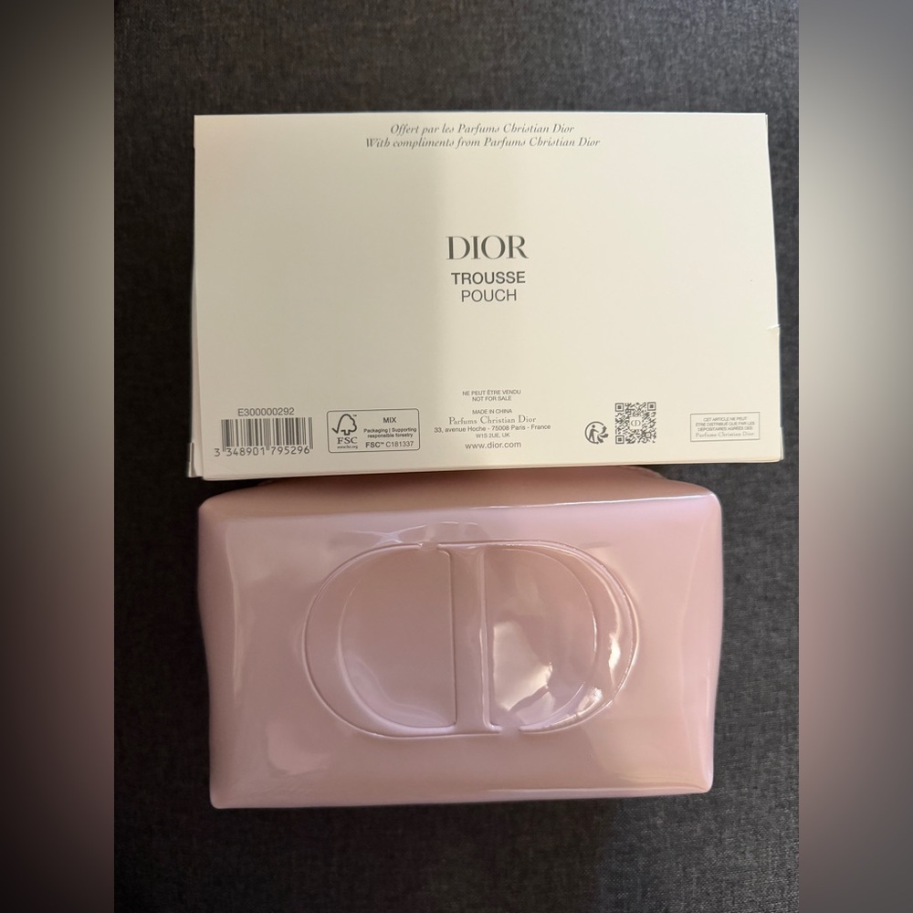 Dior Blush Pink Glossy Pouch with Box